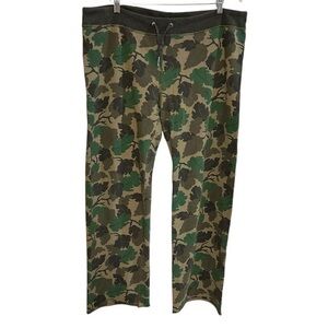 Y2K lucky brand XL sweatpants leaf camo print 2000's vintage boho wide leg